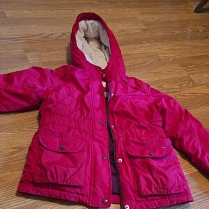 Lands' End Red Puffer Jacket Quilted Design Weather-Resistant